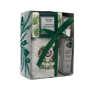 Gift set with body mist 100ml, olive oil soap 100gr & towel