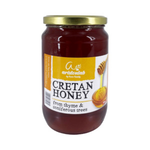The honey produced in Crete is a unique product of remarkable quality. The combination of thyme and coniferous trees gives the honey a dark color and a strong aroma that distinguishes it.