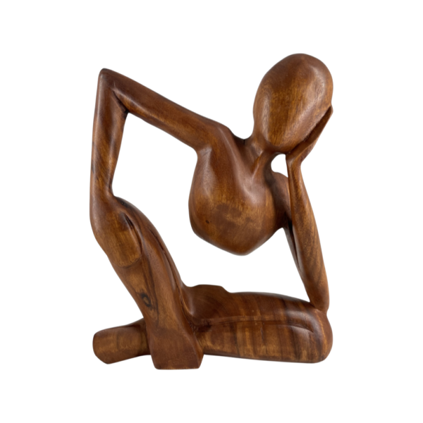 Wooden figure "The Thinker" It is a special figure "Thinking" will give a unique feeling to the decoration of your space. These figurines are made of high-quality wood, offering a sophisticated rustic tone, no matter where you place them. You can place them in any room you wish, offering a distinct character and an air of refined aesthetics. Moreover, these figures make a great and special gift for your loved ones. With their uniqueness and artistic character, they will create an unrepeatable experience for those who receive them as a gift. Upgrade your space and create a warm and stylish atmosphere with these wonderful wooden "Thinker" figures.