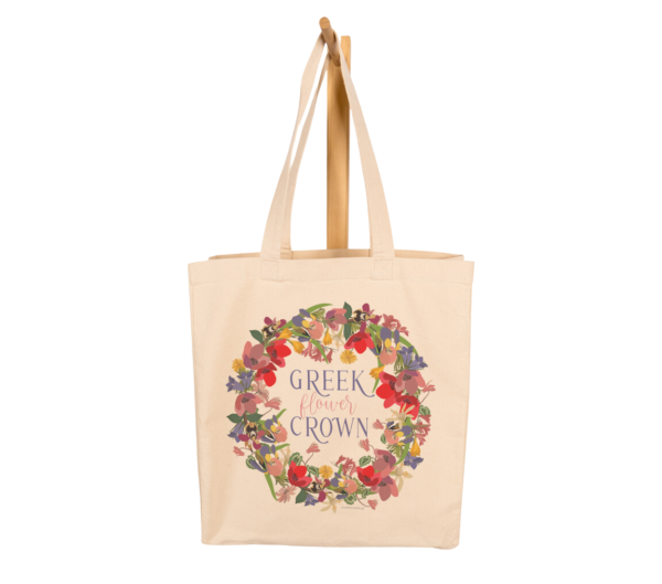 greek-flowers-crown-canvas-bag