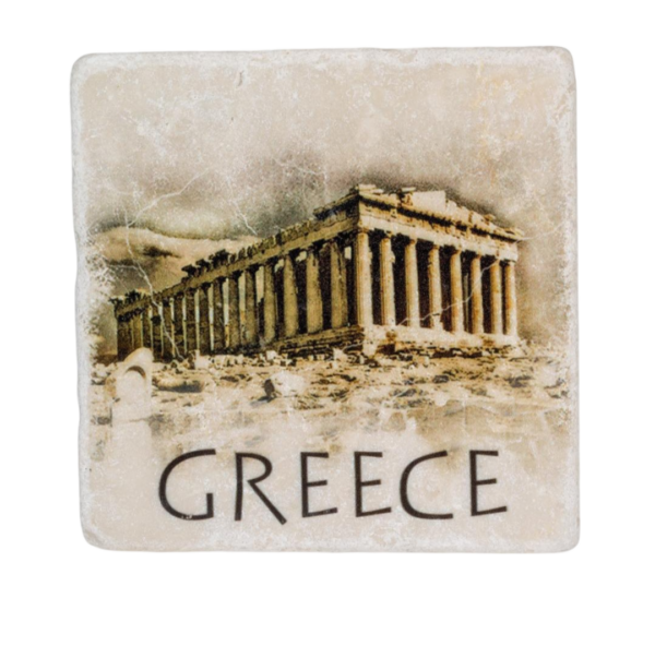 Σουβέρ από αυθεντικό Ελληνικό Μάρμαρο σε διάφορα σχέδια που συνοδεύονται από την λεζάντα “Greece” ! Κρατήστε ζωντανές τις αναμνήσεις σας από την Ελλάδα !