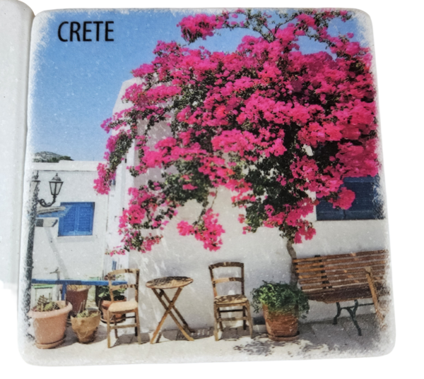 Σουβέρ από αυθεντικό Ελληνικό Μάρμαρο σε διάφορα σχέδια που συνοδεύονται από την λεζάντα “Greece” ή ” Crete” ! Κρατήστε ζωντανές τις αναμνήσεις σας από την Ελλάδα !