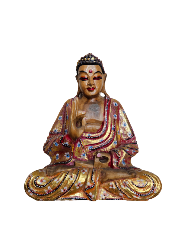 Ξύλινο χειροποίητο γλυπτό Βούδας 26×20 εκ.

Ο Βούδας θεωρείται ότι συμβολίζει την σοφία, την ηρεμία , την φώτιση και την ειρήνη. Επίσης, κατά την κινέζικη φιλοσοφία φενγκ σούι ο βούδας είναι σύμβολο πλούτου και ευημερίας.
Αποτελεί ένα υπέροχο γλυπτό από άριστης ποιότητας ξύλο σκαλισμένο στο χέρι. Οι γήινες αποχρώσεις του θα δώσουν μια ζεστασιά στο χώρο σας !