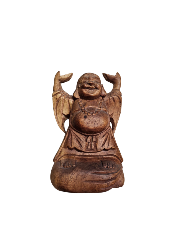 Ξύλινο χειροποίητο γλυπτό Βούδας 20×12 εκ.

Ο Βούδας θεωρείται ότι συμβολίζει την σοφία, την ηρεμία , την φώτιση και την ειρήνη. Επίσης, κατά την κινέζικη φιλοσοφία φενγκ σούι ο βούδας είναι σύμβολο πλούτου και ευημερίας.
Αποτελεί ένα υπέροχο γλυπτό από άριστης ποιότητας ξύλο σκαλισμένο στο χέρι. Οι γήινες αποχρώσεις του θα δώσουν μια ζεστασιά στο χώρο σας !