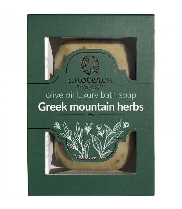 Luxury soap with Greek mountain herbs.Thanks to all these natural ingredients and precious olive oil, it nourishes the skin, leaving it soft and radiant.