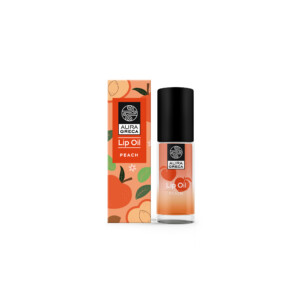 Lip Oil “Peach” . Its refreshing, non-sticky formula leaves your lips feeling silky smooth and kissed with a touch of summer glow.