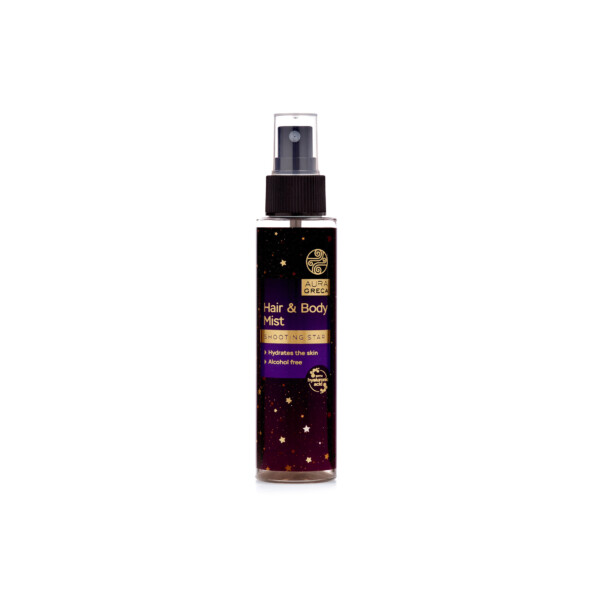 “Shooting Star” Hair & Body Mist, ενυδατώνει και αρωματίζει απαλά τα μαλλιά και το δέρμα, αφήνοντας ένα ελαφρύ, αναζωογονητικό άρωμα σαν όνειρο.